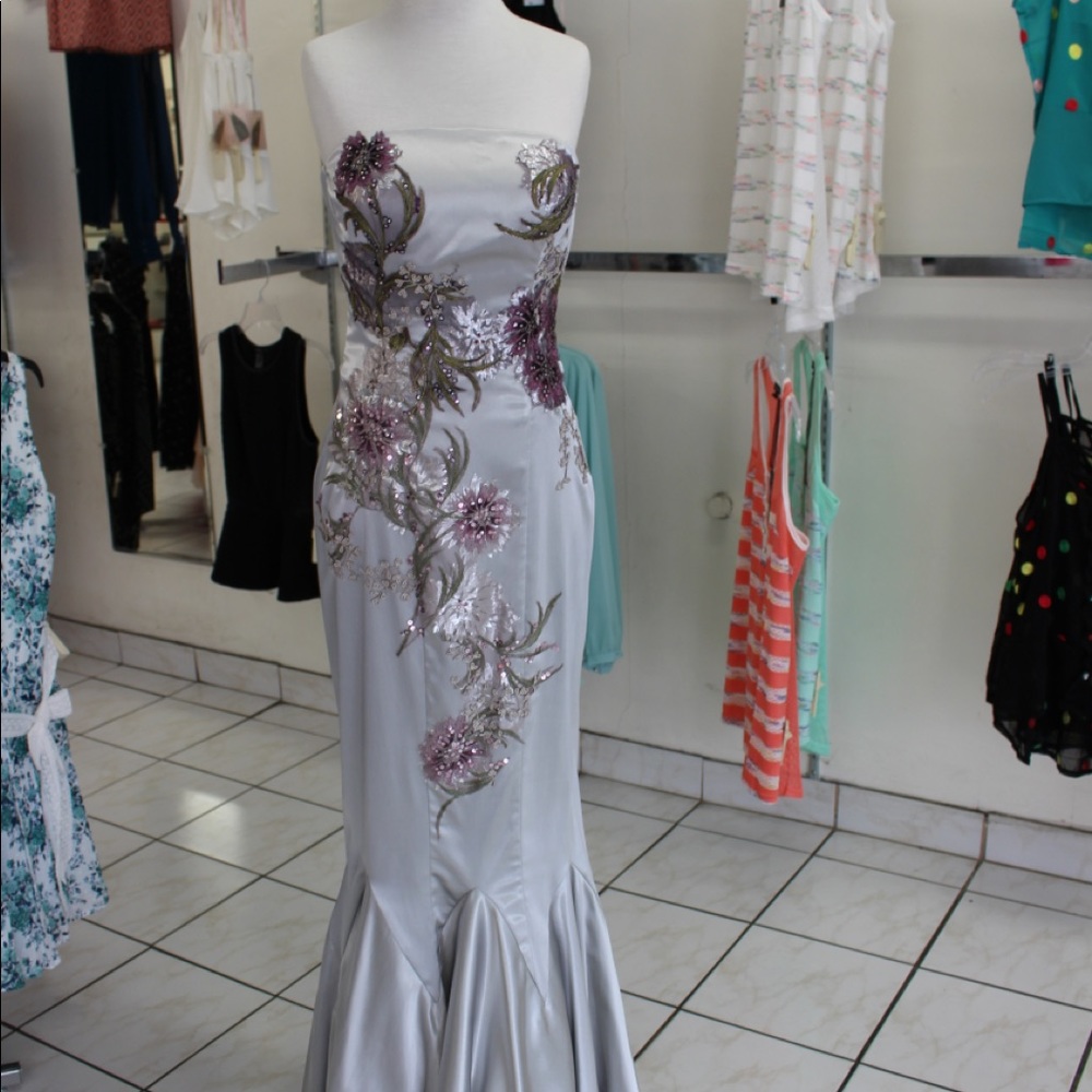 Custom Made Elegant Strapless Maxi Evening Gown